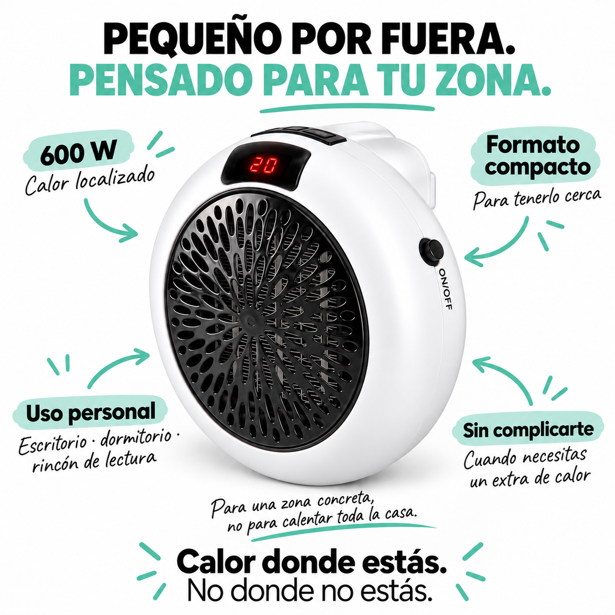 Calefactor termocerámico portátil